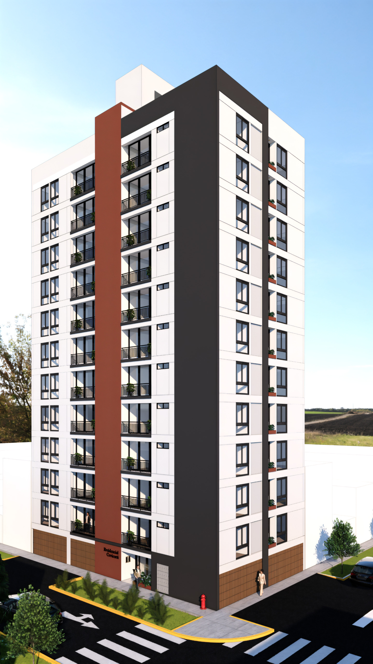 Fachada del proyecto Residencial Covicorti